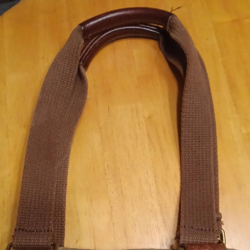 Duluth Trading Co. Expandable Oil Cloth Canvas Leather Trim Tote Bag Rucksack